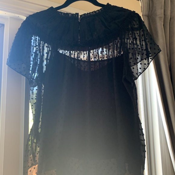 two piece jcrew polka dot black blouse - Picture 2 of 2